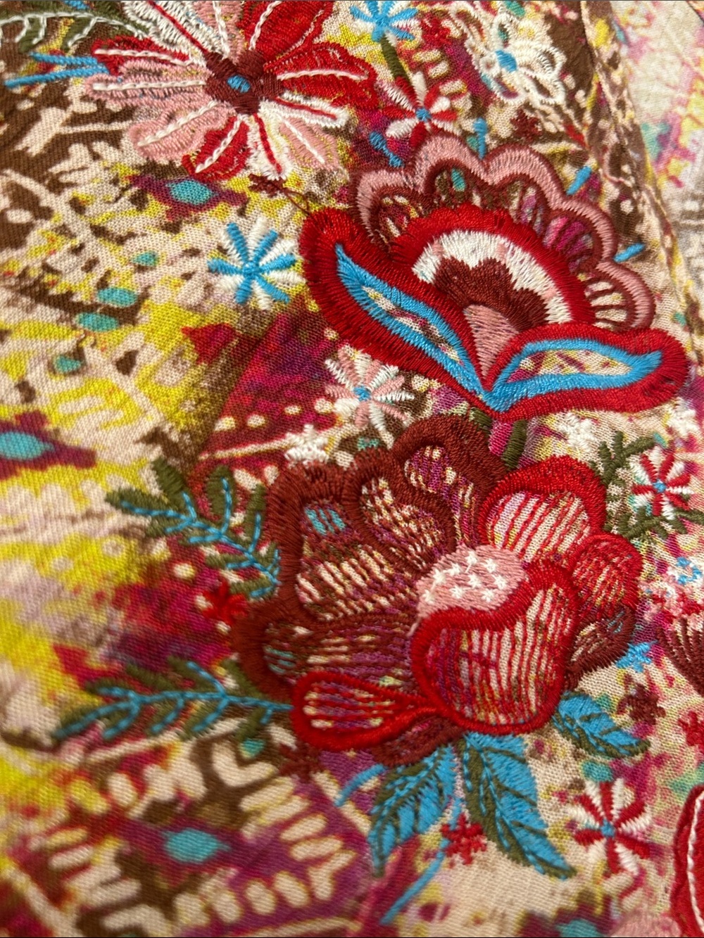 Savanna Jane Boho Dolman Butterfly Sleeve Embroidered Top Size Medium - Picture 4 of 9